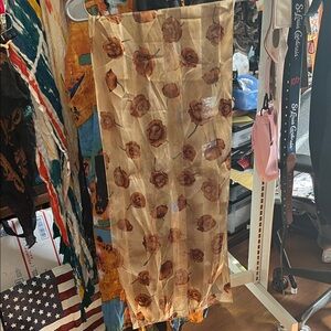 Elegant Floral Pencil Skirt in Brown